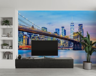 Brooklyn Bridge Mural – NYC Skyline Peel and Stick Wallpaper