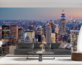 NYC Skyline Wall Mural: Peel and Stick Wallpaper