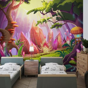 Magic Forest Wall Mural – Enchanting Fantasy Wallpaper for Kids & Adults, Self Adhesive Peel And Stick Wallmural