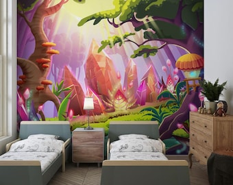 Magic Forest Wall Mural: Enchanting Peel & Stick Wallpaper