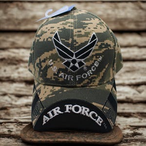 US Air Force Camo Hat. USAF Hat. Military Baseball Cap. U.S Air Force Logo Hat. Adjustable Unisex Cap. U.S Air Force Hat. USAF Trucker hat