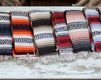 Manta mexicana hecha a mano. Auténtica manta falsa mexicana. Manta tipo serape grande tejida a mano, ideal para yoga, actividades al aire libre, decoración del hogar y un ambiente acogedor.
