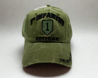 thumbnail image 2 of 1st Infantry Division Army Camouflage Baseball Cap – Veteran Owned Style, Adjustable 2 of 2