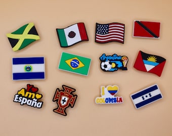 Soccer Shoe Charms. World Cup Charm. USA shoe Charm. Mexico Charms. Soccer Inspired Accessories.  Cute Argentina Charm. Messi Charm. Brazil