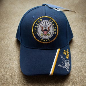 US Navy  Hat. Navy Blue Hat. Embroidered US Navy Baseball Cap. Navy Logo Hat. Navy Veteran Gift. Unisex Veteran Navy hat. USN Hat