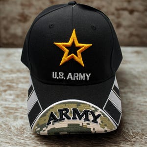 US Army Hat. Army Trucker Hat – Embroidered Army Baseball Cap. Army Star Hat. Unisex Cap. Veteran Army hat. Army 250th anniversary Black Hat