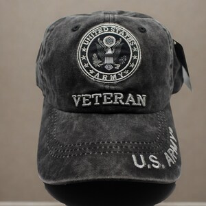 US Army Veteran Hat. Army 250th Anniversary Hat. Embroidered Army Baseball Cap. Army Seal Black Hat. Adjustable Unisex Cap. Veteran Army hat