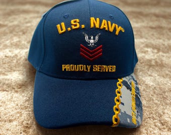 アメリカ海軍エンブレムキャップ - 刺繍入りアメリカ海軍帽子