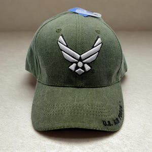 US Air Force Green Hat. USAF Hat. Military Baseball Cap. U.S Air Force Logo Hat. Adjustable Unisex Cap. Father&#39;s Day Gift.  USAF Trucker hat