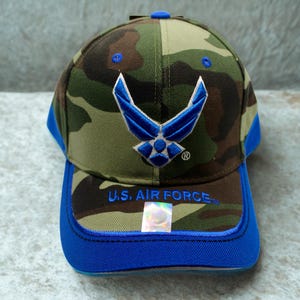 U.S Air Force Camo Hat. USAF Hat. Military USAF Baseball Cap. U.S Air Force Logo Hat. Adjustable U.S Air Force Hat. USAF Trucker hat