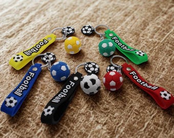 Mini Soccer Ball Keychain, Football Tag Keyring, Sports Fan Gift, Soccer Player Accessory, Sold Individually. Soccer Keychain. Soccer Ball