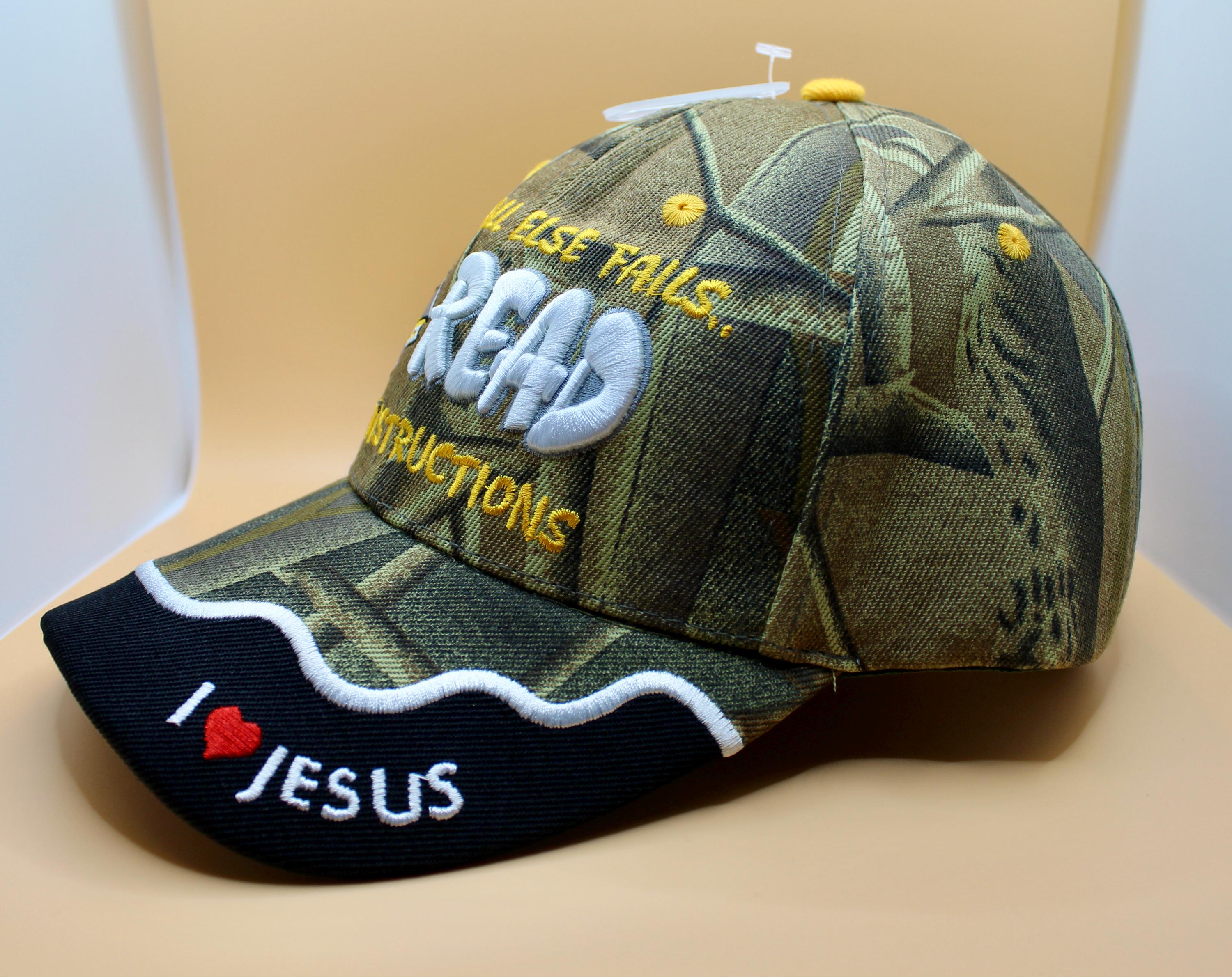'When All Else Fails Read The Instructions' Camouflage Embroidered Cap - Adjustable, One Size - View #11