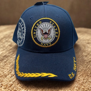 US Navy 250th Anniversary Hat. Navy Blue Hat. Embroidered US Navy Baseball Cap. Navy Logo Hat. Navy Veteran Gift. Unisex Veteran Navy hat