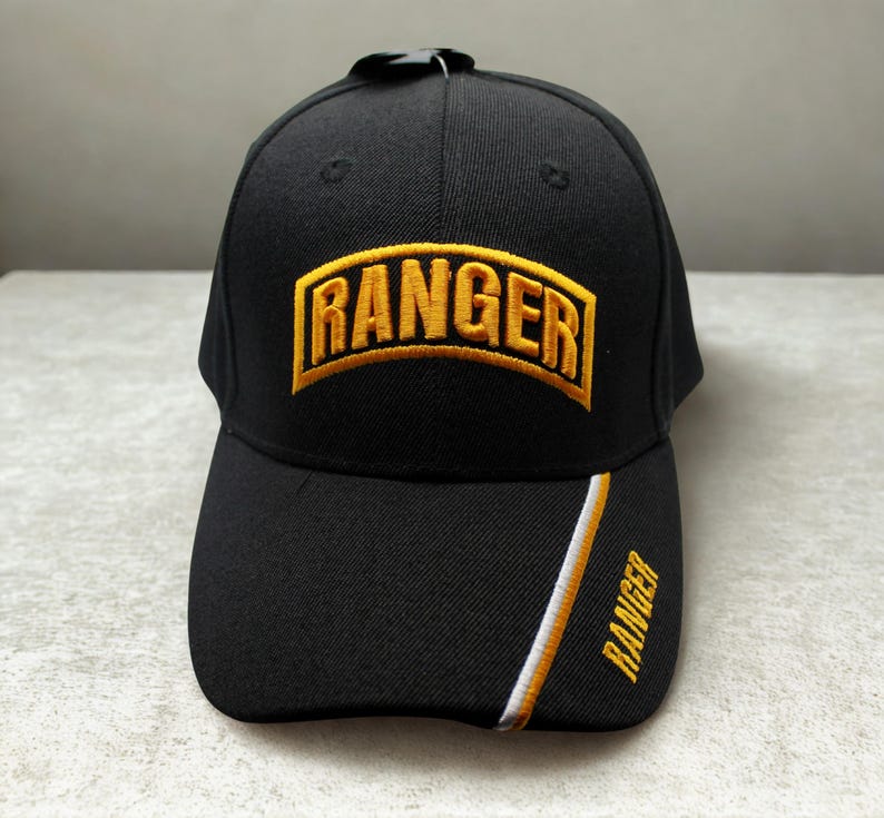 US Army Ranger Military Hat – Black Embroidered Army Ranger Cap With ...