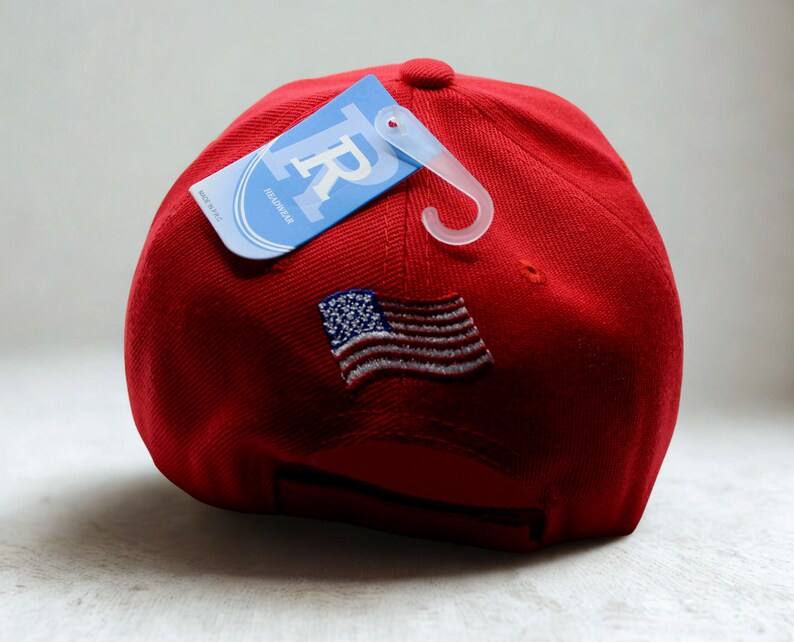 Gorra de béisbol roja de EE. UU. con águila y bandera. Gorra patriótica bordada. Gorra con la bandera estadounidense. Gorra de EE. UU. Gorra con águila calva. Gorra con el orgullo estadounidense. Gorra de EE. UU. imagen 2