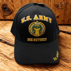 U.S Army DSG Retired Hat. US Army Hat. Army Logo Hat. Gift for Army Vets. Army Black Hat. Army Unisex Cap. 1SG Retired Hat