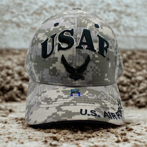 US Air Force Camo Hat. USAF Hat. Military Baseball Cap. U.S Air Force Logo Hat. Adjustable Unisex Cap. U.S Air Force Hat. USAF Trucker hat