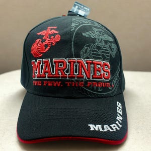 USMC Black Military Hat – US Marines Baseball Cap with Bold Embroidered Patch – Veteran Gift for Proud Marine Corps Supporters. Unisex Cap
