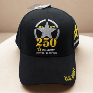 US Army 250th Anniversary Hat. Army Hat – Embroidered Military Baseball Cap. Army Logo Hat. Unisex Cap. Father&#39;s Day Gift. Veteran Army hat