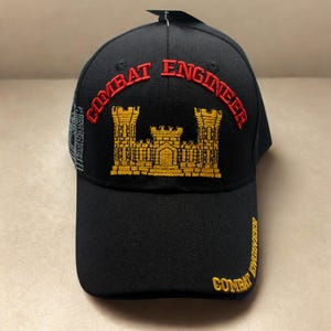 US Army Combat Engineer Hat – Embroidered Military Cap. U.S Army Hat. Gift for Army Vets. Dad Hat. Adjustable Unisex Cap. Father&#39;s Day Gift.