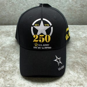 US Army 250th Anniversary Hat. Army Hat – Embroidered Military Baseball Cap. Army Logo Hat. Unisex Cap. Father&#39;s Day Gift. Veteran Army hat