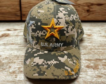 アメリカ陸軍の帽子。刺繍入りのアメリカ陸軍キャップ。お父さんへの