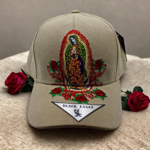 Our Lady of Guadalupe Hat. Catholic Hat. Religious Hat. Virgin Mary brown baseball Hat. Catholic Virgin cap. Gorra de la Virgen de Guadalupe