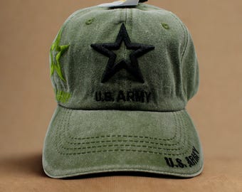アメリカ陸軍の帽子。刺繍入りのアメリカ陸軍キャップ。お父さんへの