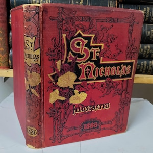 1886 gebonden jaargang van het tijdschrift "Sinterklaas" | bewerkt door Mary Mapes Dodge | Uitgebreid geïllustreerd!