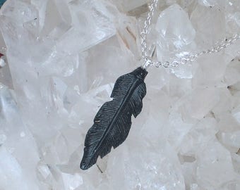 Raven Crow Feather in English Porcelain From My Original Bone Carving