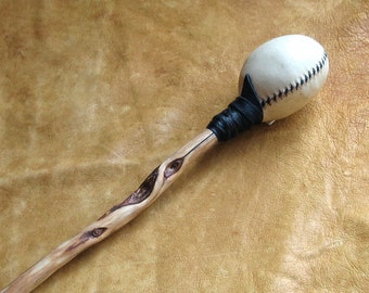 Shamanic Rawhide Rattle with Diamond Willow wood handle