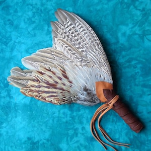 Shaman&#39;s Smudge Fan Pheasant Wing with Saddle and Brown Buckskin