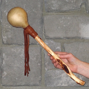 Large Rattle with Rawhide and Diamond Willow Wood handle