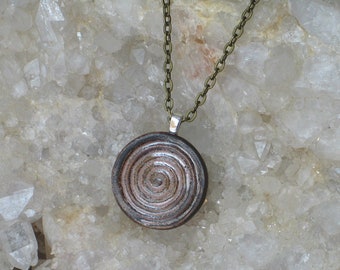 Spiral Pendant Hand Cast English Porcelain from My Original Bone Carving