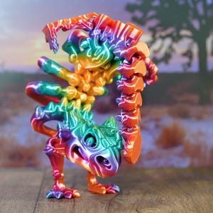 Articulated Ankylosaurus Skeleton - 3D Printed Dinosaur Fidget Toy image 4