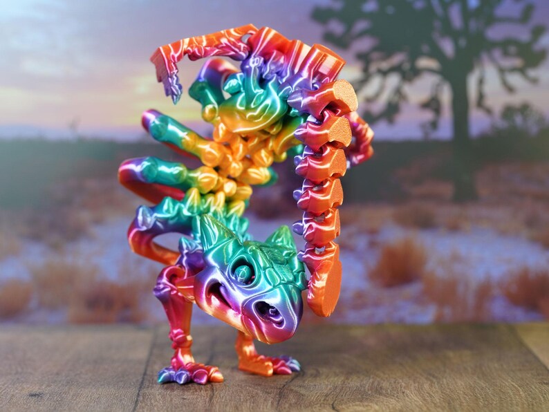 Articulated Ankylosaurus Skeleton - 3D Printed Dinosaur Fidget Toy image 4