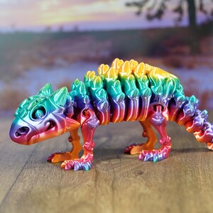 Articulated Ankylosaurus Skeleton - 3D Printed Dinosaur Fidget Toy image 5