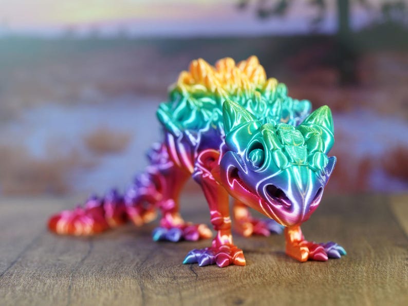 Articulated Ankylosaurus Skeleton - 3D Printed Dinosaur Fidget Toy image 6
