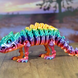 Articulated Ankylosaurus Skeleton - 3D Printed Dinosaur Fidget Toy image 1
