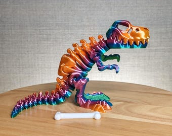 Articulated T-Rex Fidget Dinosaur: 3D Printed Desk Toy