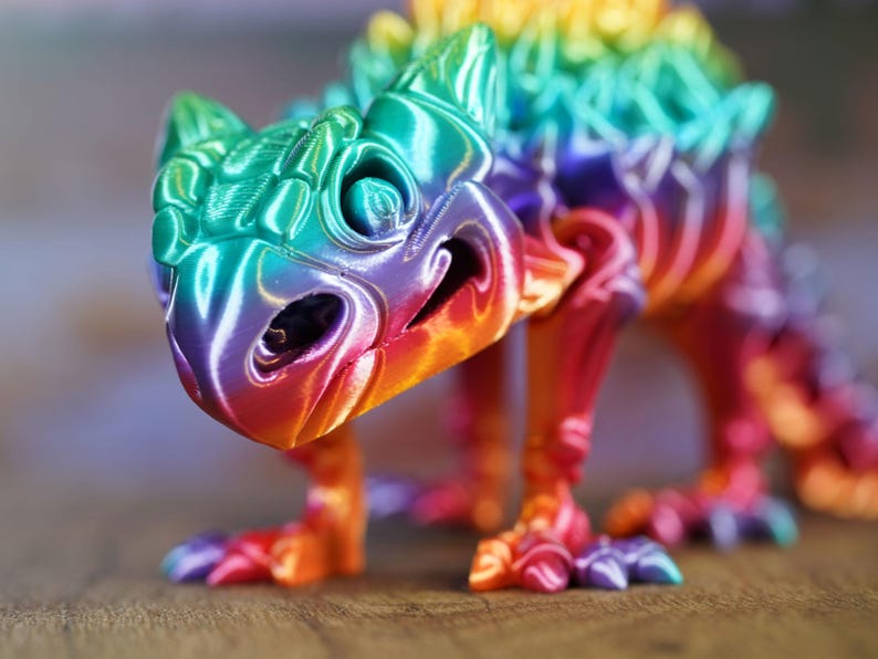 Articulated Ankylosaurus Skeleton - 3D Printed Dinosaur Fidget Toy image 7