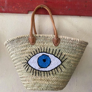 Moroccan handcraft, Sicilian coffa, straw bag, straw,