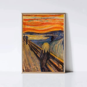 Edvard Munch The Scream Extended Print, Munch Museum Poster, The Scream Enlarged Poster, Klimt Exhibition Art Poster, Vertical Painting