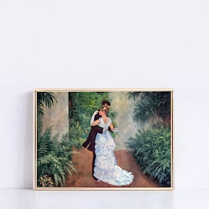 Tanz in der Stadt von Pierre Auguste Renoir Poster Druck, Horizontale Romantische Wand Kunst, Impressionistische Tanzszene, Elegantes Paar Plakat