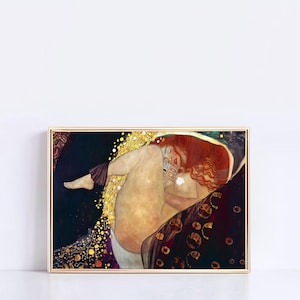 Gustav Klimt Danae Kunstdruck, Gustav Klimt Expanded Poster, Jugendstil Wandkunst, Panorama Museum Ausstellung Gemälde, Horizontale Leinwand