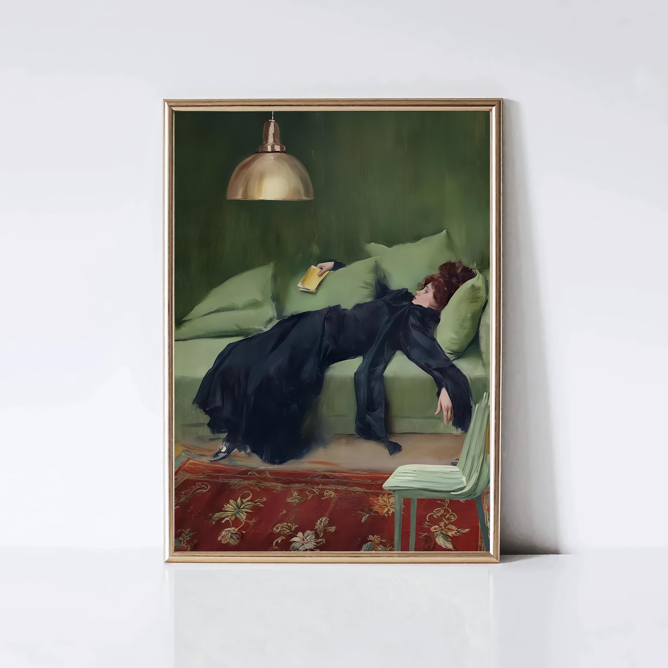 Decadent Young Woman Extended Print Jove Decadent by Ramon Casas Dancing Enlarged Painting After the Dance Vintage Poster Classical Wall Art