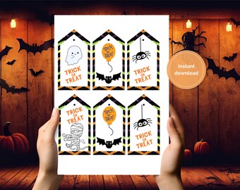 Printable Halloween Treat Bag Gift Tags Digital Download