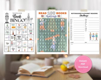 Nutcracker Ballet Reading Challenge Bundle: Bingo, Tracker (PDF Download)