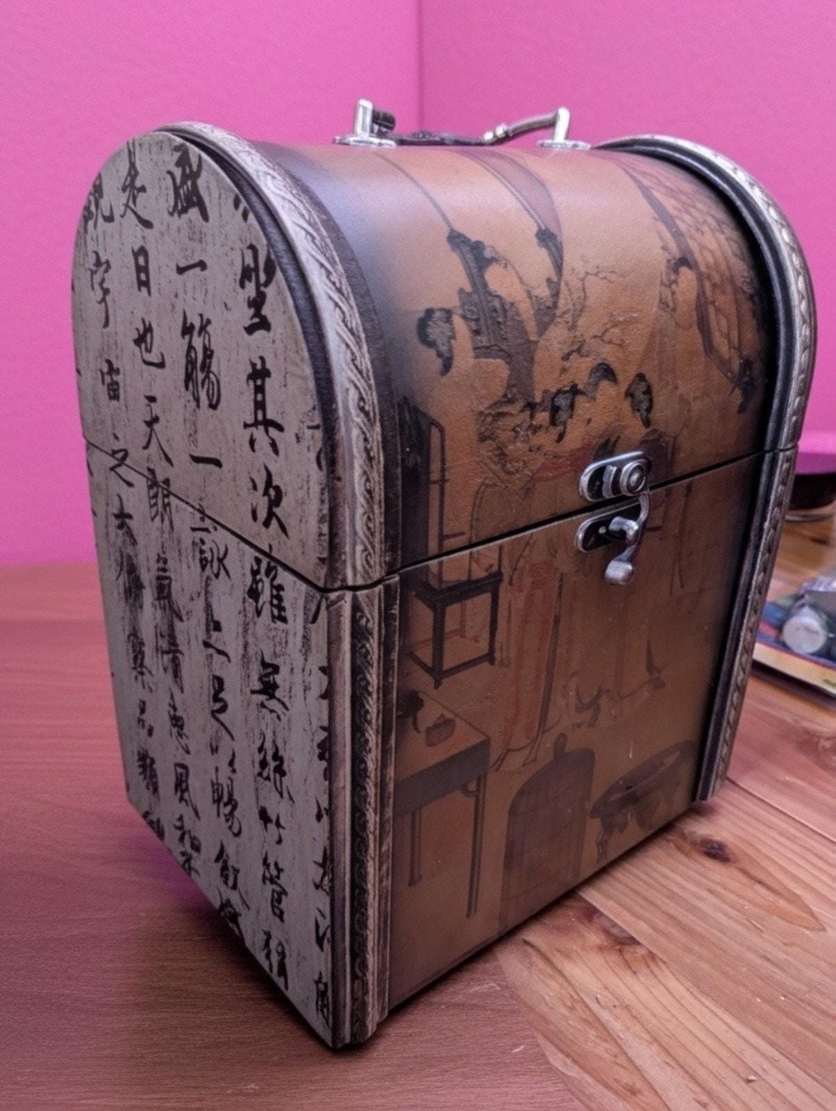 Asian Style Decorative Treasure Chest Jewelry Box Wooden Storage Trunk ...