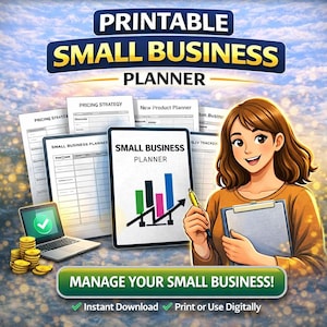 クラフトビジネスプランナー - 小規模ショップオーガナイザー（印刷可能なデジタルダウンロード）